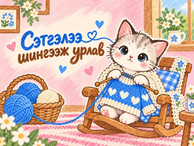 Нэхмэл цамц нэхэж буй муур — Сэтгэлээ шингээж урлав